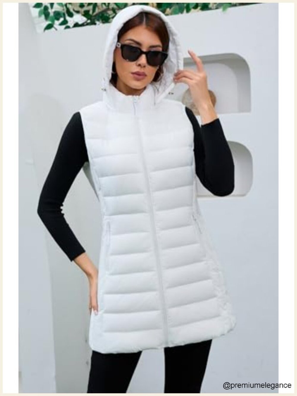 Lightweight Packable Sleeveless Puffer Vest with Detachable Hood for Women - Picture 4 of 6